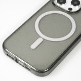 Coque iPhone 15 Pro Max - Silicone rigide avec dos paillettes et MagSafe - Noir