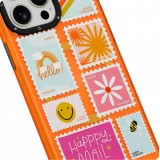 Coque iPhone 15 Pro Max - Youngkit @byhapppyal Positive Stickers Case avec Magsafe - Orange