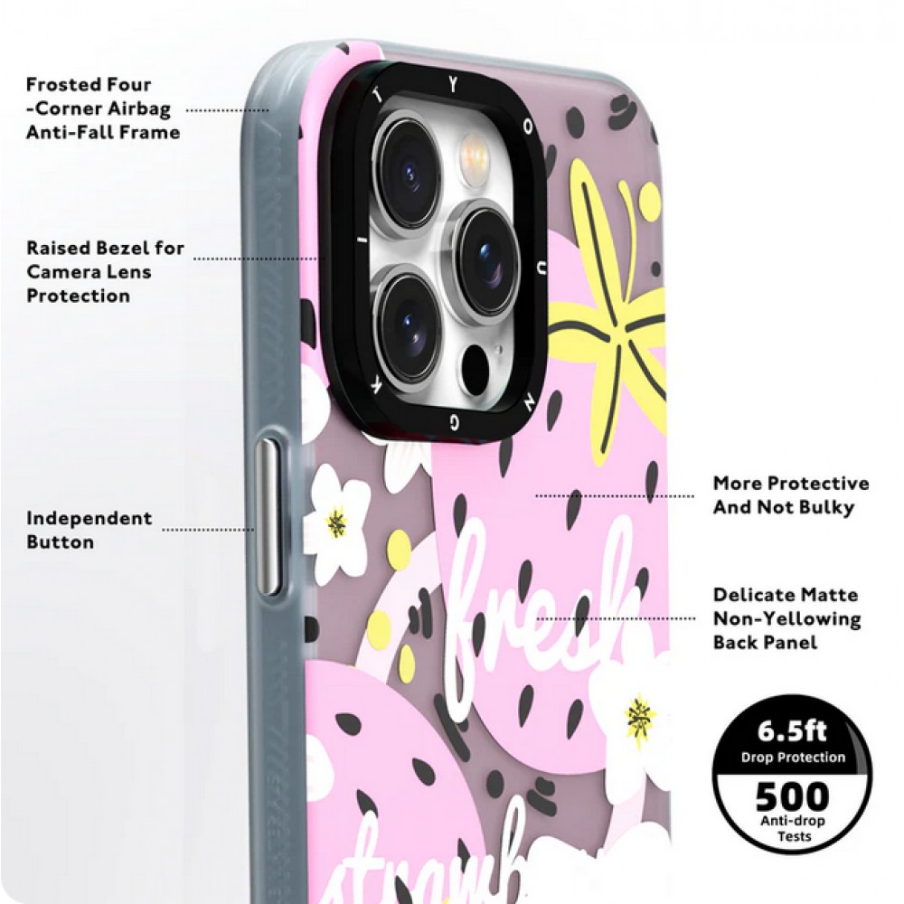 Coque iPhone 15 Pro Max - Youngkit Summer Fruit-Themed Case avec Magsafe - Vert