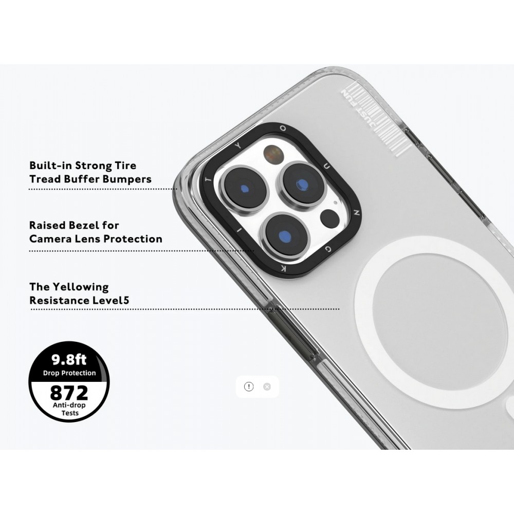Coque iPhone 15 Pro Max - Youngkit Transparent Crystal Glossy Case avec Magsafe - Transparent