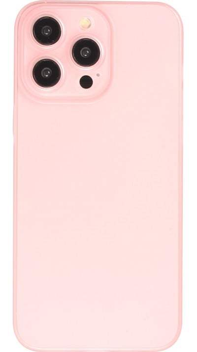 Coque iPhone 15 Pro - Plastique ultra fin semi-transparent mat - Rose