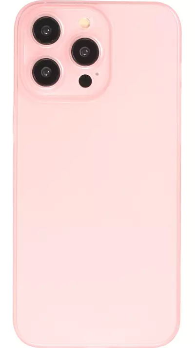 Coque iPhone 15 Plus - Plastique ultra fin semi-transparent mat - Rose