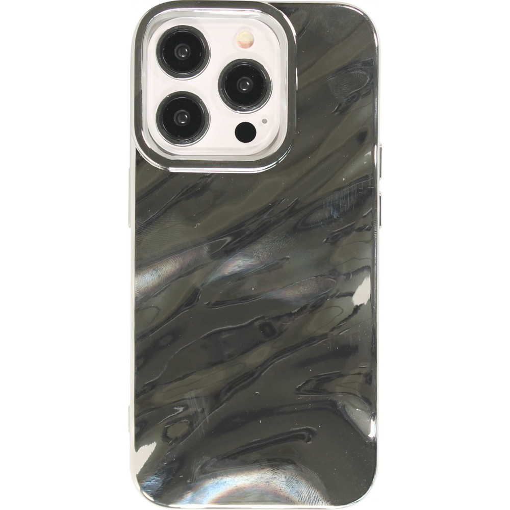 Coque iPhone 15 Pro Max - Silicone avec forme de vague 3D effet mirroir