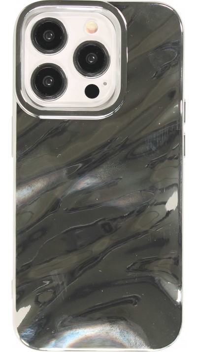 Coque iPhone 15 Pro - Silicone avec forme de vague 3D effet mirroir