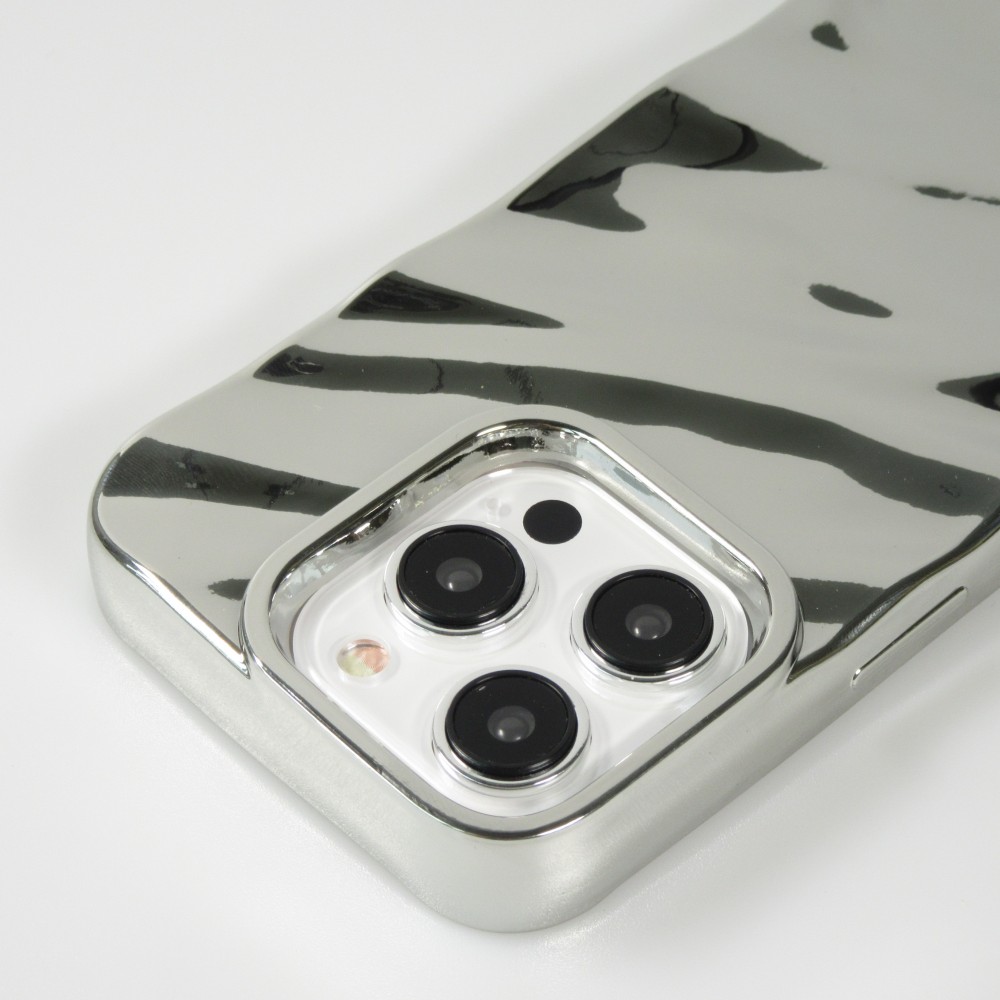 Coque iPhone 15 Pro Max - Silicone avec forme de vague 3D effet mirroir