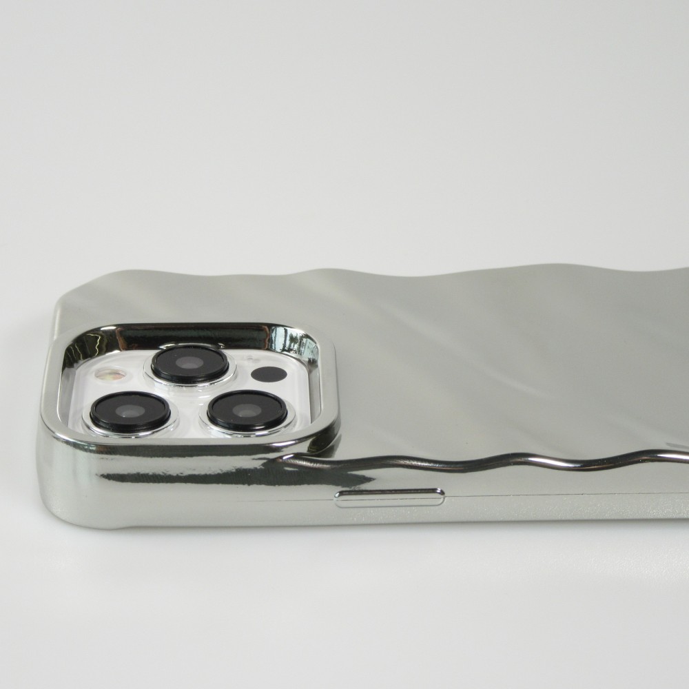 Coque iPhone 15 Pro Max - Silicone avec forme de vague 3D effet mirroir