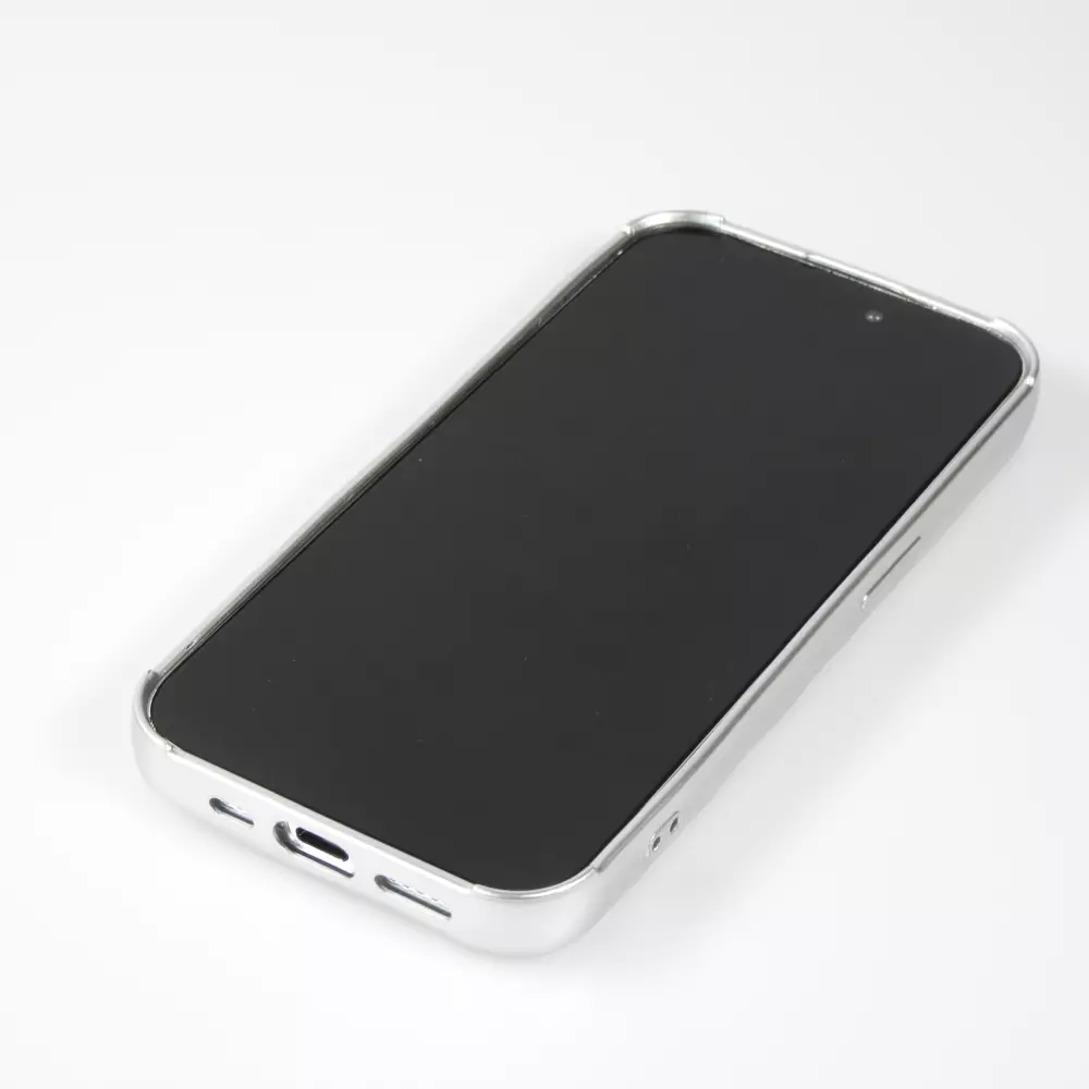 Coque iPhone 15 Pro Max - Silicone avec forme de vague 3D mat - Argent