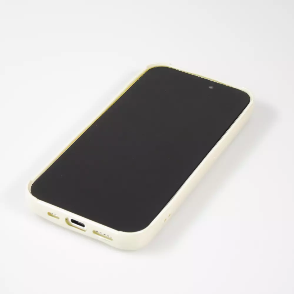 Coque iPhone 15 Pro Max - Silicone avec forme de vague 3D mat - Blanc