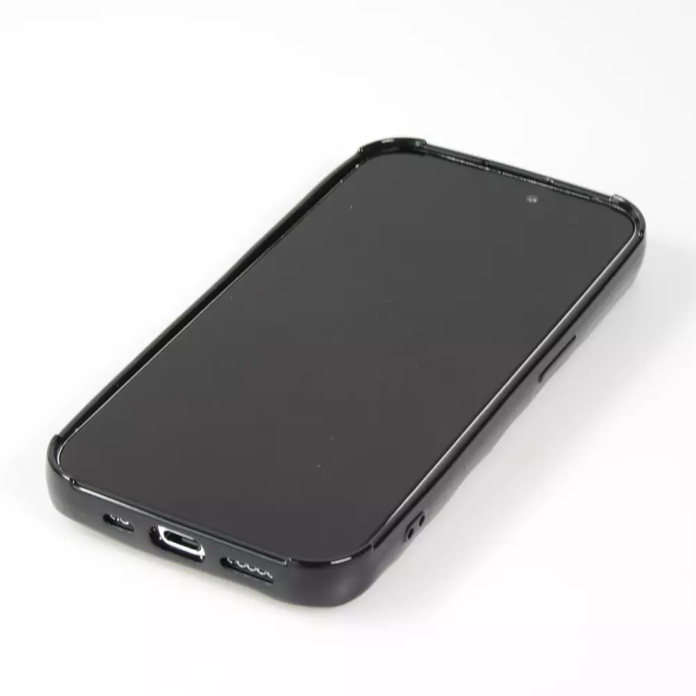 Coque iPhone 15 Pro Max - Silicone avec forme de vague 3D mat - Noir