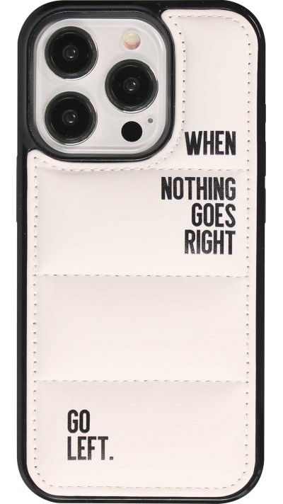 Coque iPhone 15 Pro - Silicone coussin 3D Go Left - Blanc