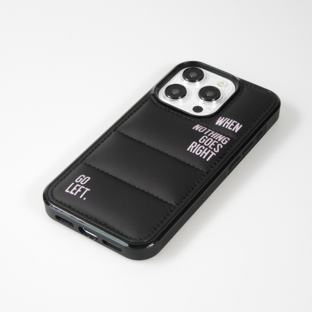 Coque iPhone 15 Pro Max - Silicone coussin 3D Go Left - Noir