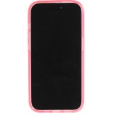 Coque iPhone 15 Pro - Silicone rigide avec dos paillettes et MagSafe - Rose