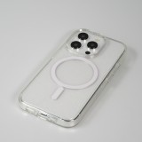 Coque iPhone 15 Pro - Silicone rigide avec dos paillettes et MagSafe - Transparent