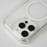 Coque iPhone 15 Pro - Silicone rigide avec dos paillettes et MagSafe - Transparent