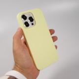 Coque iPhone 15 Pro - Soft Touch - Jaune pastel