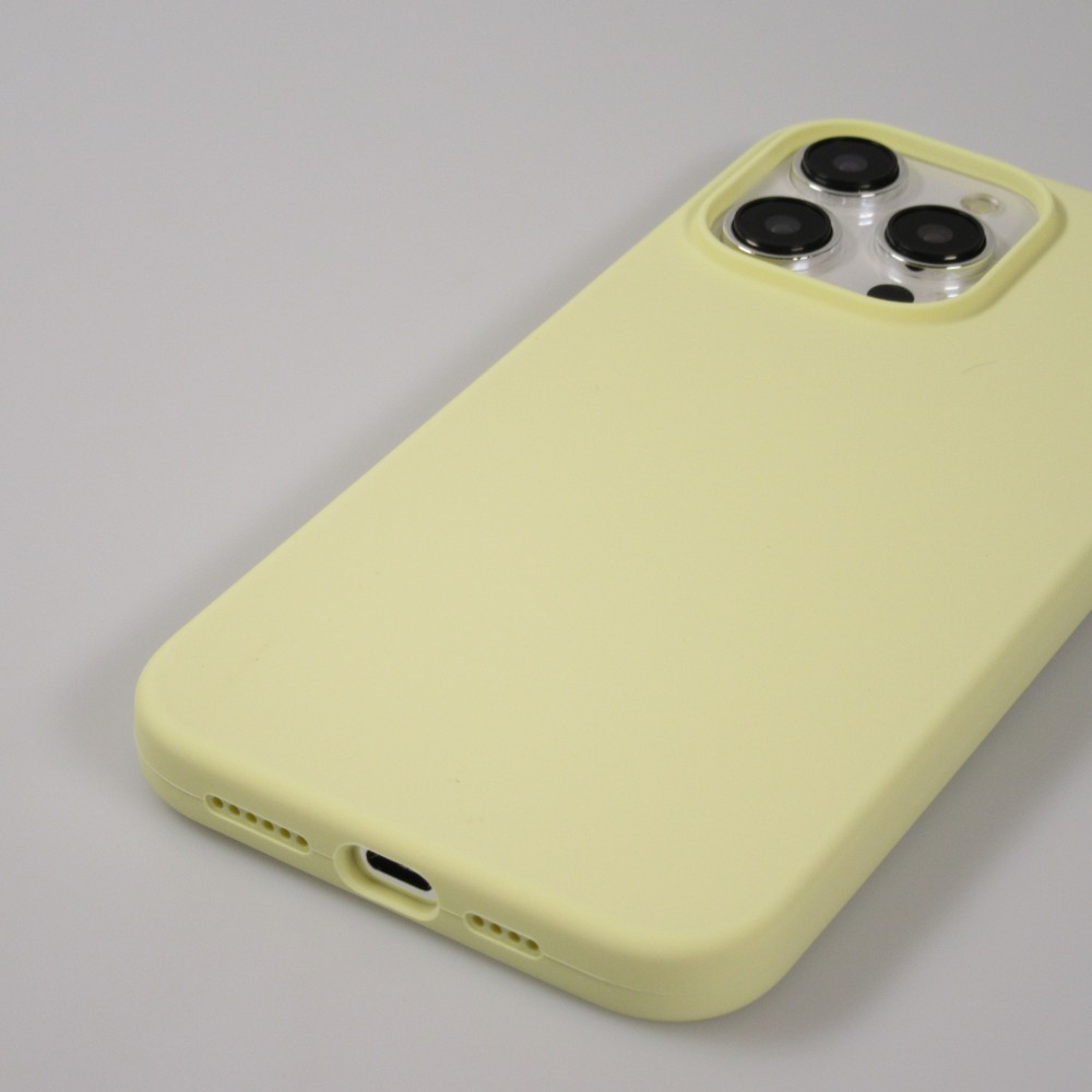 Coque iPhone 15 Pro - Soft Touch - Jaune pastel