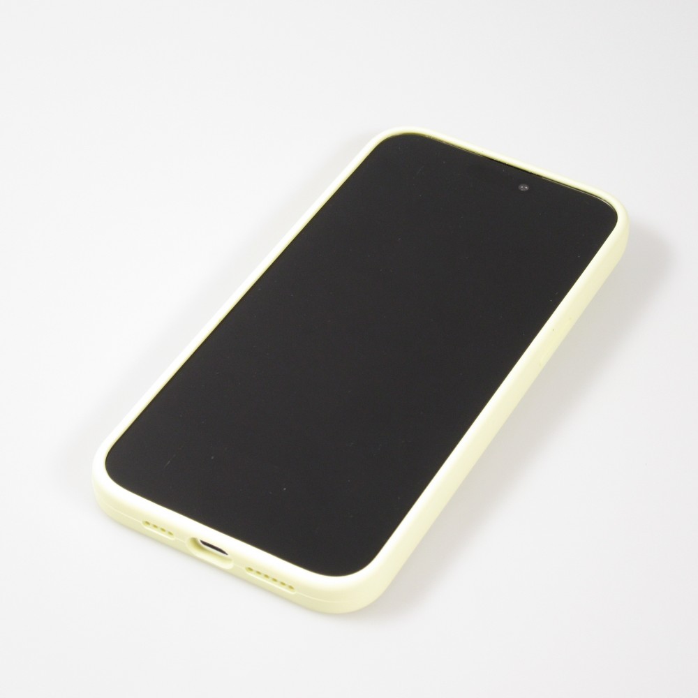 Coque iPhone 15 Pro - Soft Touch - Jaune pastel