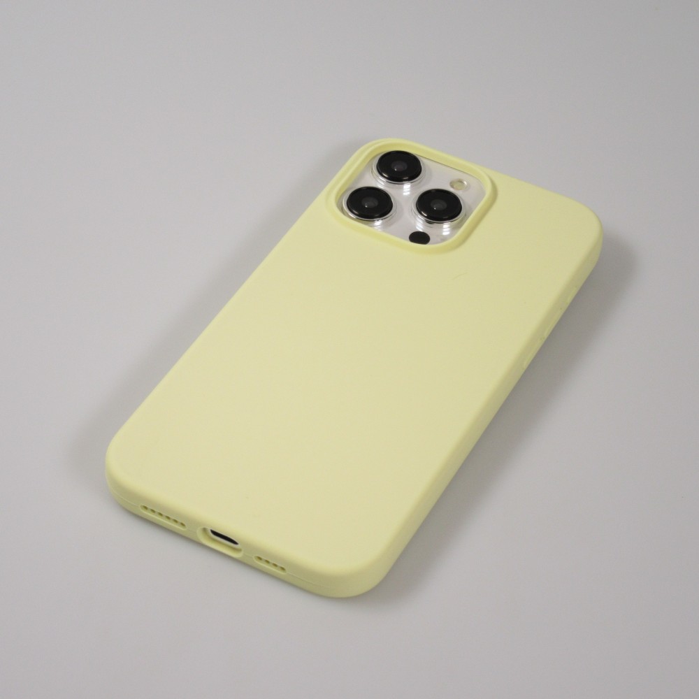 Coque iPhone 15 Pro - Soft Touch - Jaune pastel