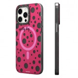 Coque iPhone 15 Pro - Youngkit Colorful Polka Dots Case avec Magsafe - Rouge