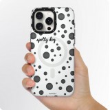 Coque iPhone 15 Pro - Youngkit Colorful Polka Dots Case avec Magsafe - Rouge