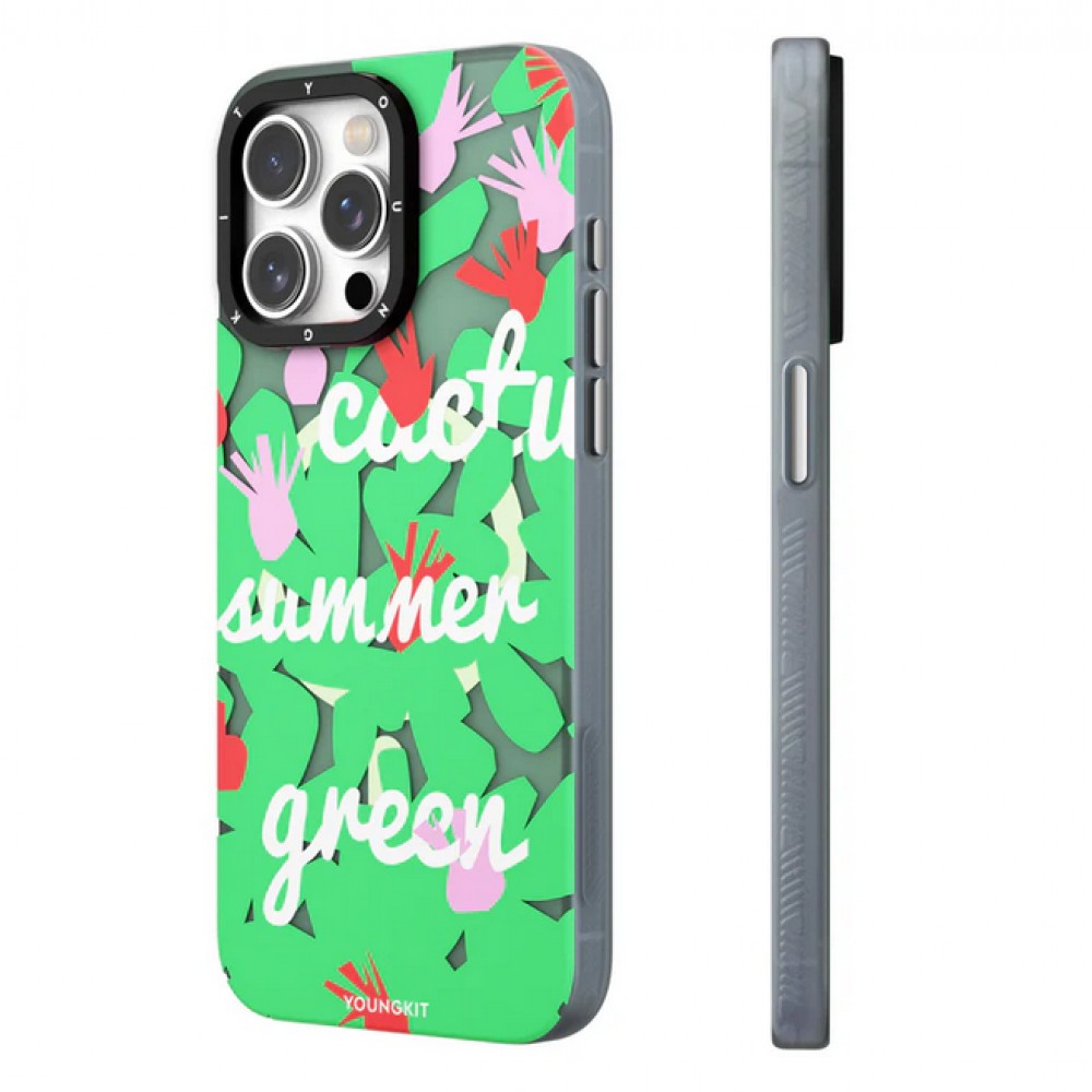 Coque iPhone 15 Pro - Youngkit Summer Fruit-Themed Case avec Magsafe - Pastèque