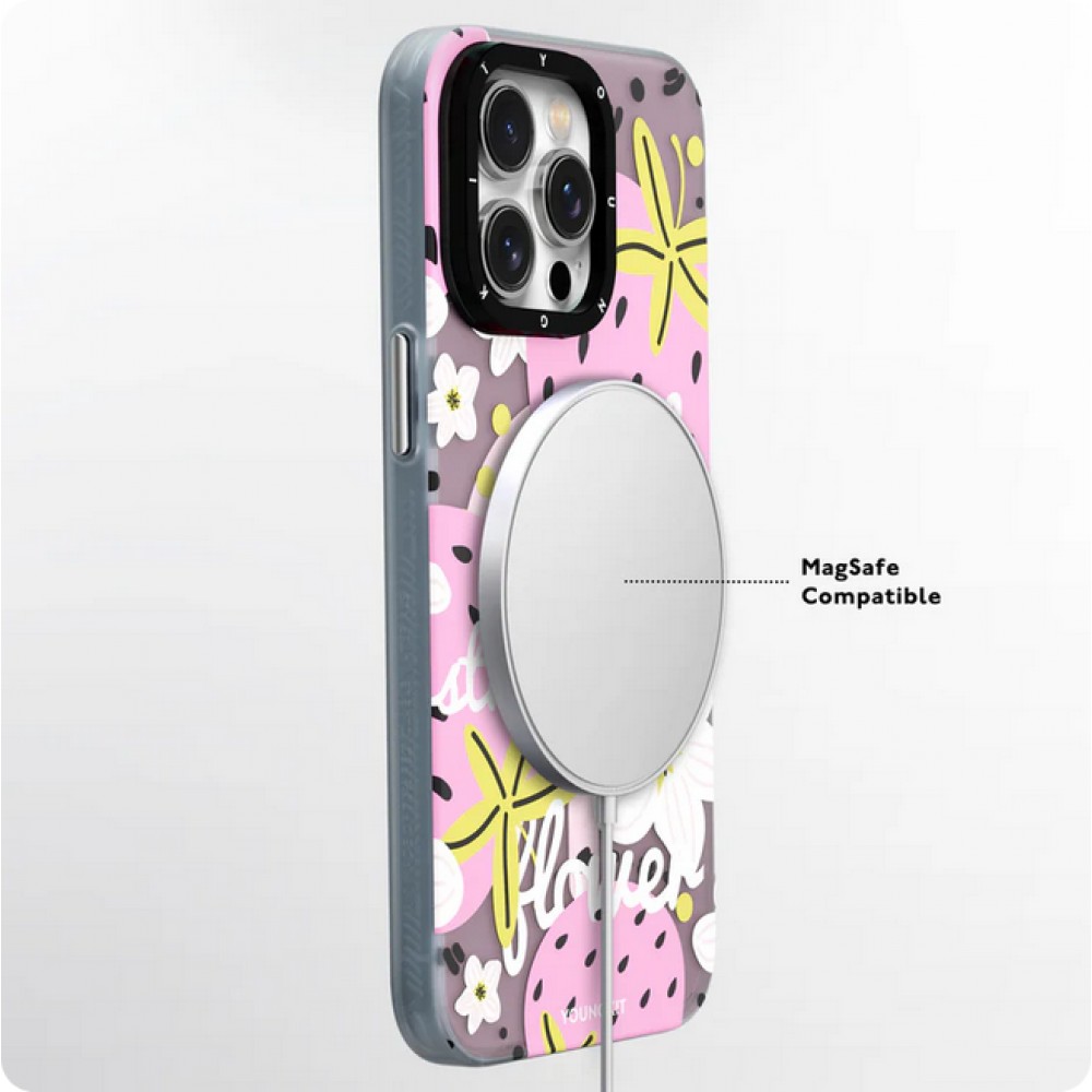 Coque iPhone 15 Pro - Youngkit Summer Fruit-Themed Case avec Magsafe - Vert