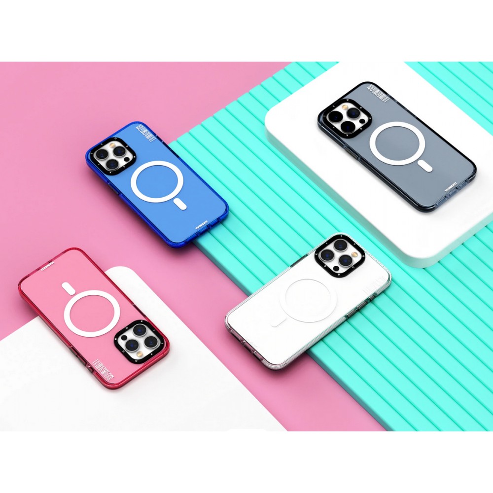 Coque iPhone 15 Pro - Youngkit Transparent Crystal Glossy Case avec Magsafe - Rose