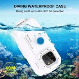 iPhone Case Hülle - Wasserdichtes Schutzcover PULUZ zum Schnorcheln und Tauchen bis 40M IPX8 Grade iPhones (large) - Weiss