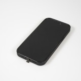 iPhone 15 Case Hülle - Silikon Glossy integriertes LED Licht mit USB-C Anschluss - Crazy Smile - Schwarz