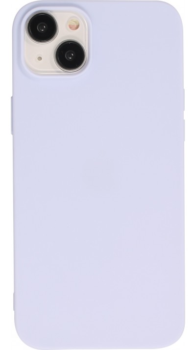 iPhone 15 Case Hülle - Silikon Mat - Hellblau / lila