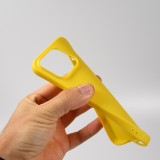 Coque iPhone 15 - Silicone Mat jaune