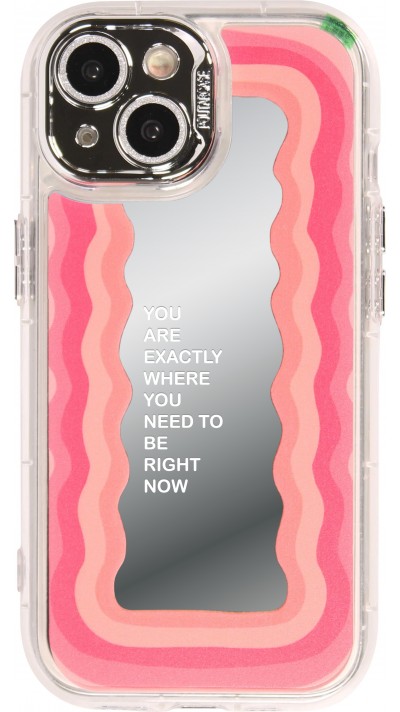 iPhone 15 Case Hülle - Silikon Spiegel Motivational - Silber