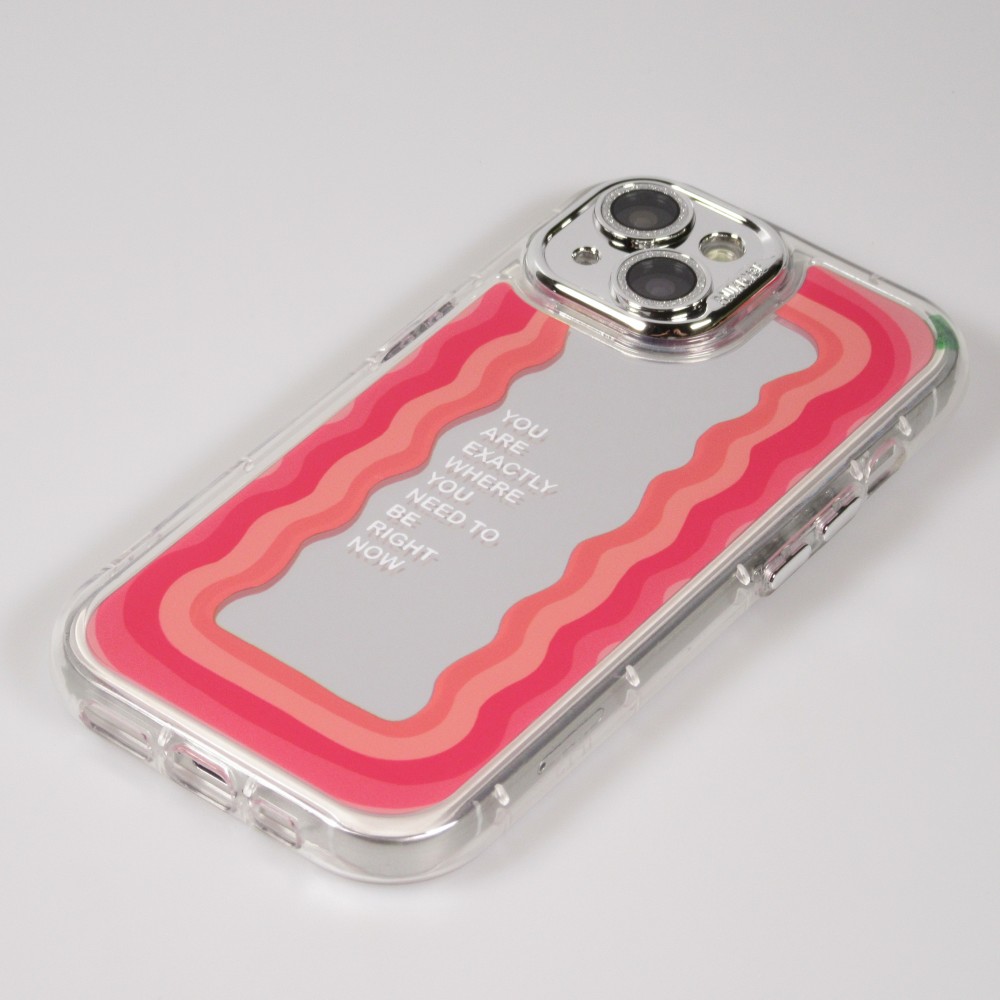 Coque iPhone 15 - Silicone Miroir Motivational - Argent
