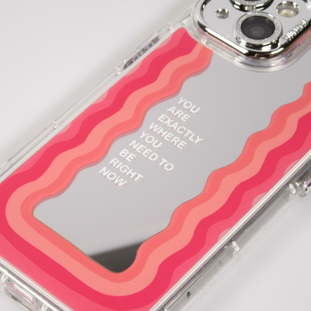Coque iPhone 15 - Silicone Miroir Motivational - Argent