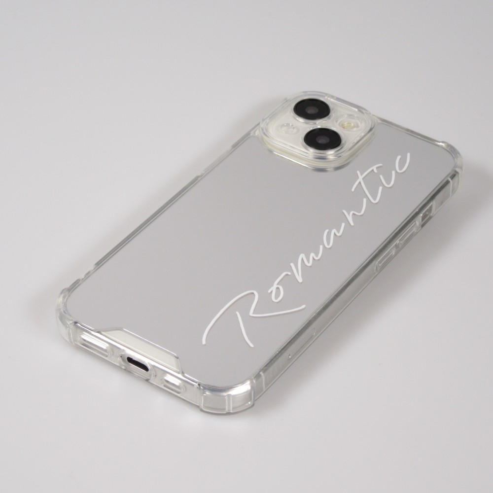 Coque iPhone 15 - Silicone Miroir Romantic - Argent