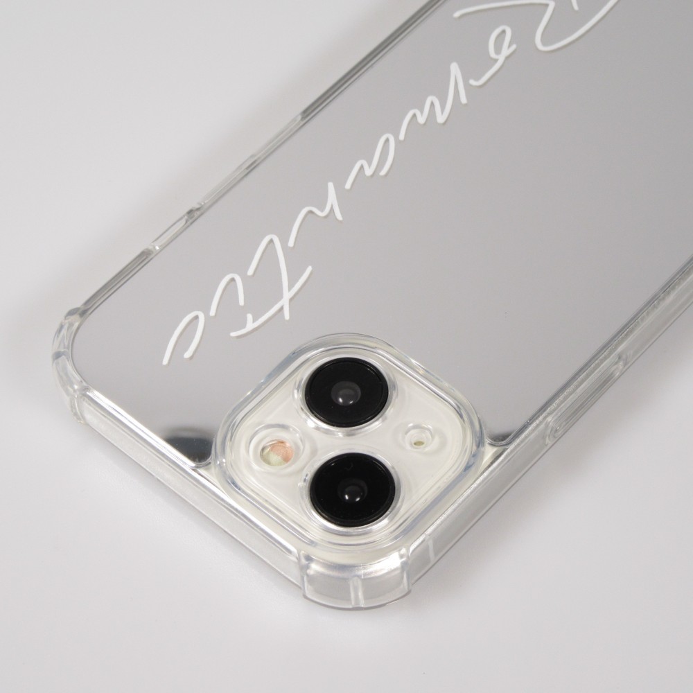 Coque iPhone 15 - Silicone Miroir Romantic - Argent