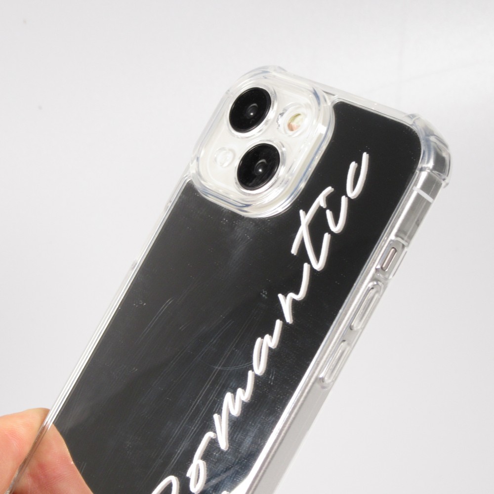 Coque iPhone 15 - Silicone Miroir Romantic - Argent