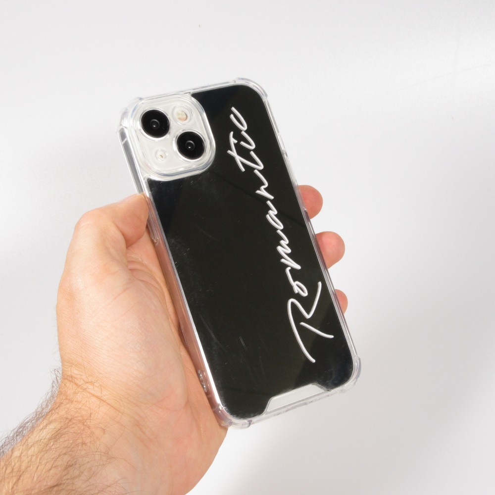 Coque iPhone 15 - Silicone Miroir Romantic - Argent