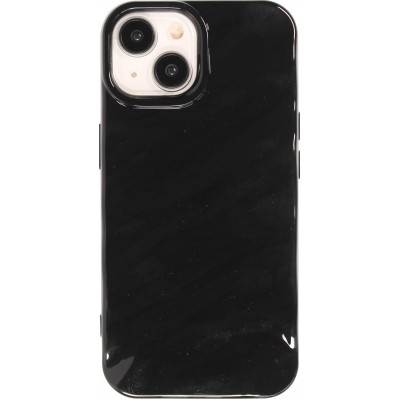 Coque iPhone 15 - Silicone avec forme de vague 3D mat - Noir