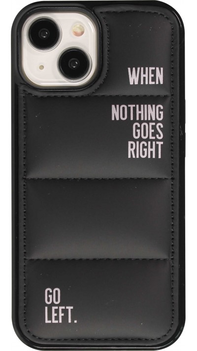 Coque iPhone 15 - Silicone coussin 3D Go Left - Noir