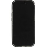 Coque iPhone 15 - Silicone rigide avec dos paillettes et MagSafe - Noir