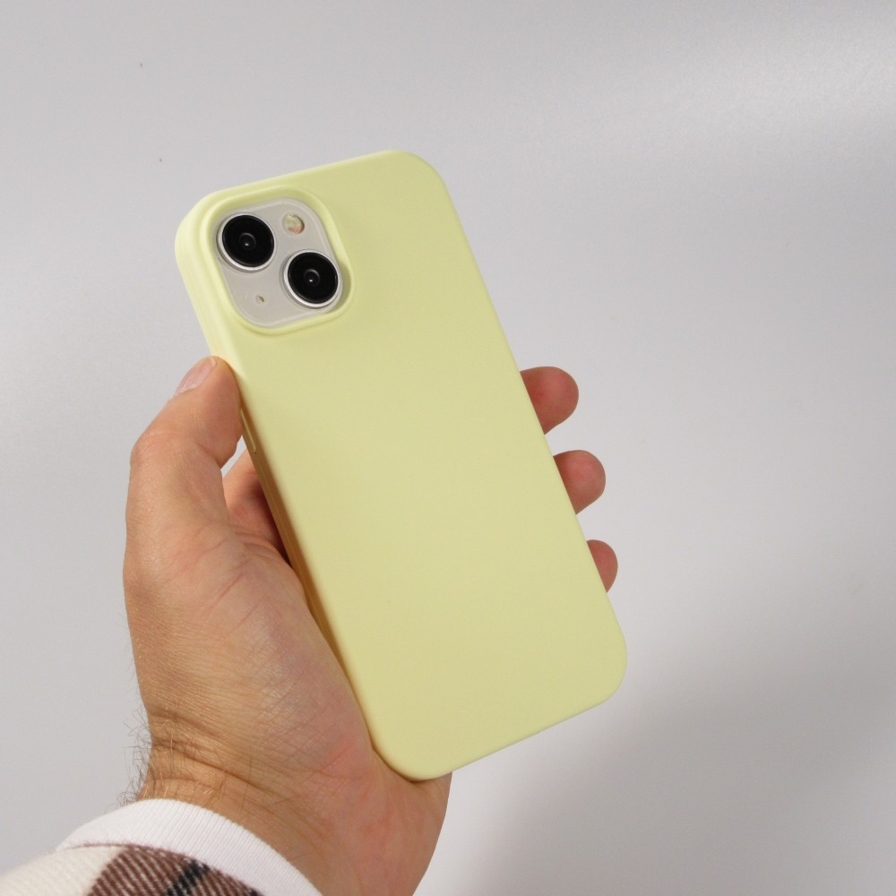 Coque iPhone 15 Plus - Soft Touch - Jaune pastel