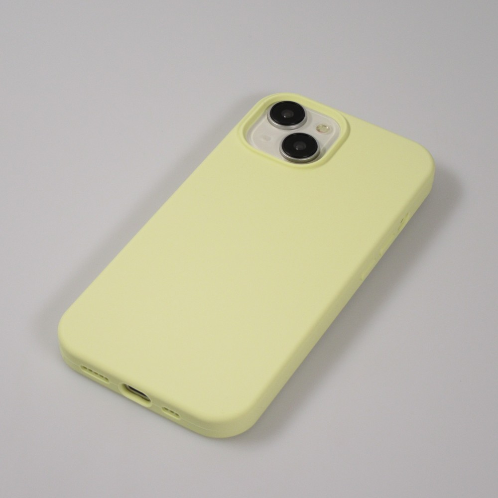 Coque iPhone 15 - Soft Touch - Jaune pastel