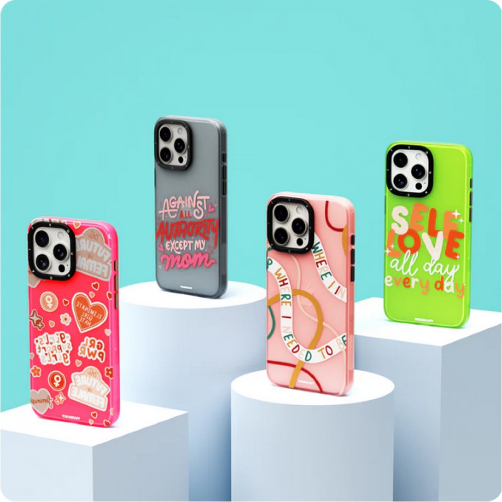 Coque iPhone 15 - Youngkit @Blushing. ginger Positive Quotes Case - Noir