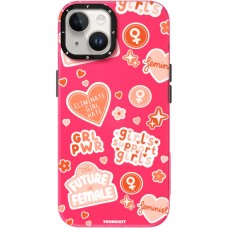 Coque iPhone 15 - Youngkit @Blushing. ginger Positive Quotes Case - Rouge