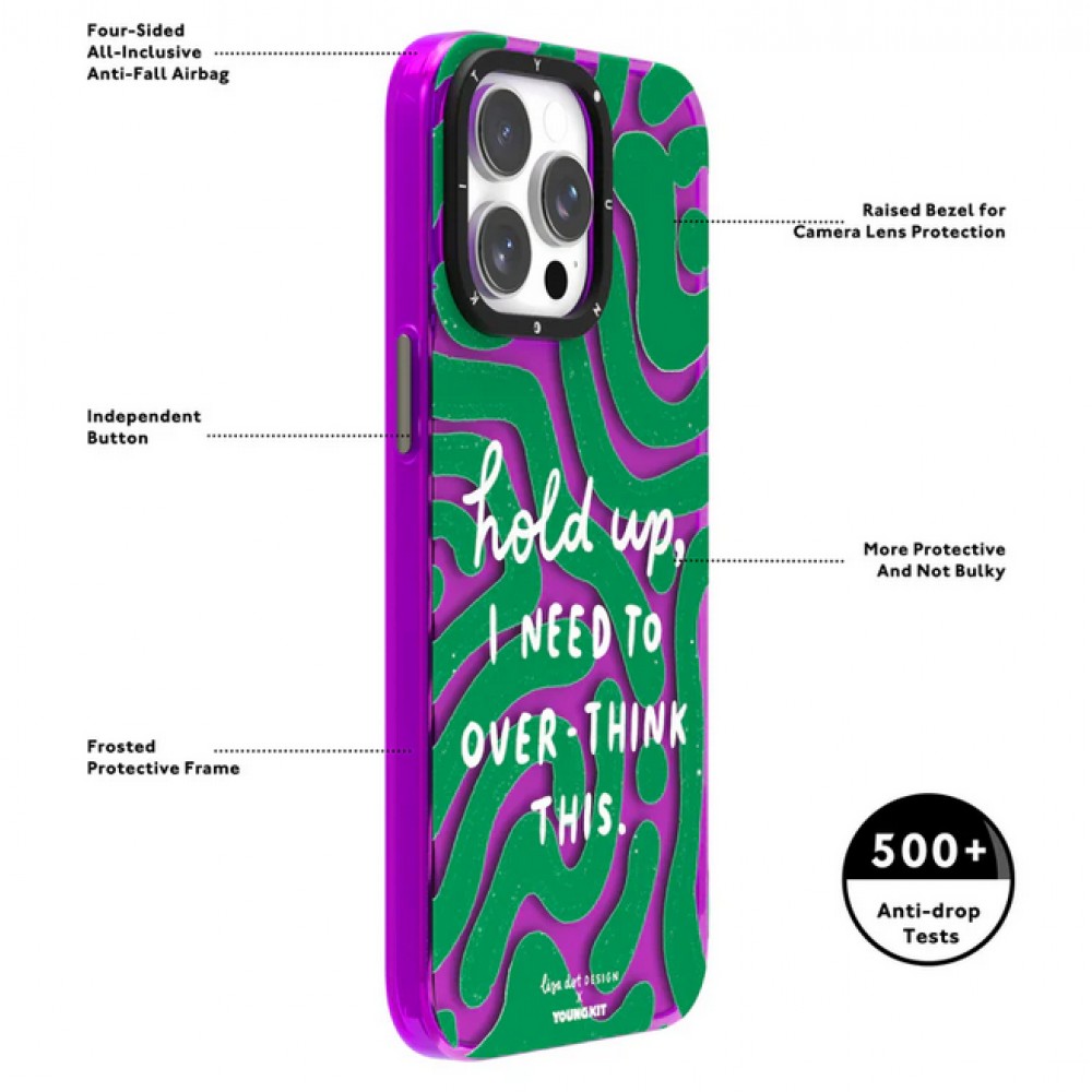 Coque iPhone 15 - Youngkit @LisadotDesign Positive Quotes Case Let the Devil know