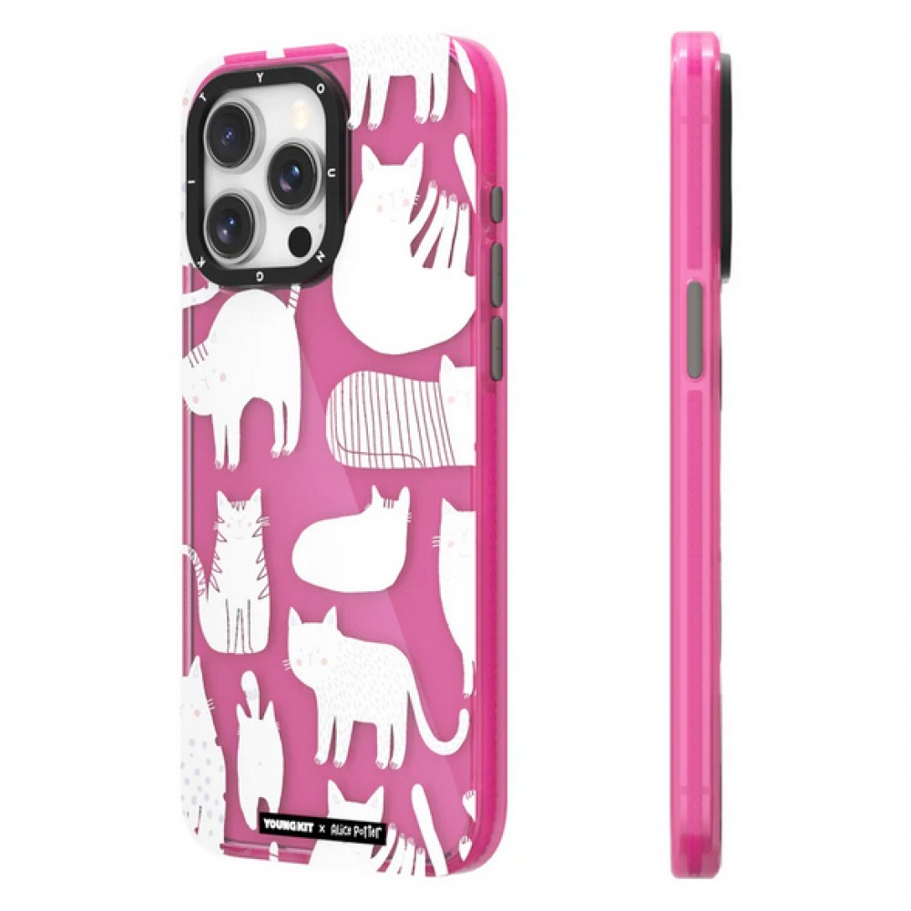 Coque iPhone 15 - Youngkit Artists Joint@Alice Potter Kids Print Case  - Rose
