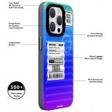 Coque iPhone 15 Pro Max - Youngkit Color-Gradient Luggage-Inspired Case - Vert/orange