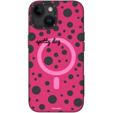 iPhone 15 Case Hülle - Youngkit Colorful Polka Dots Case mit Magsafe - Rot