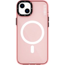 Coque iPhone 15 - Youngkit Transparent Crystal Glossy Case avec Magsafe - Rose